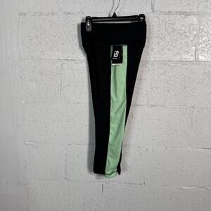Ideology Essentials Colorblocked Cropped Leggings black/green XS